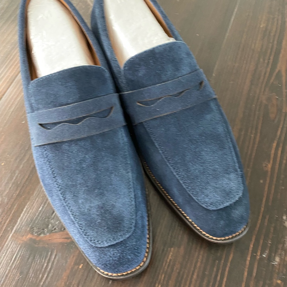 Men's Blue Suede Loafers. ( SOLD )